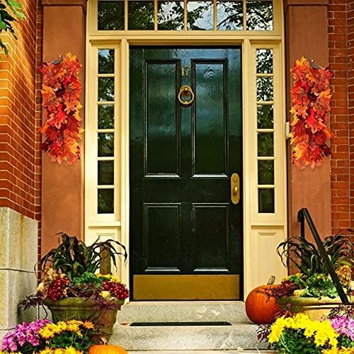 Halloween Garland Decor Black Indoor Halloween Table Decorations Fall Wall Hanging Maple Leaves Artificial Black Maple Leaf Vine